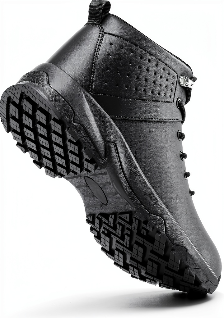 YINGCSM work boots displayed on a non-slip kitchen floor