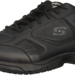 Skechers Work Sneaker Leather Slip Resistant Mens Black-0