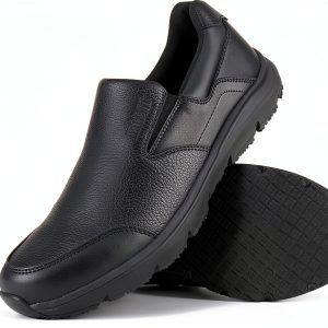 Jacata Slip Resistant Work Shoes Men Black Mesh Non Slip-0