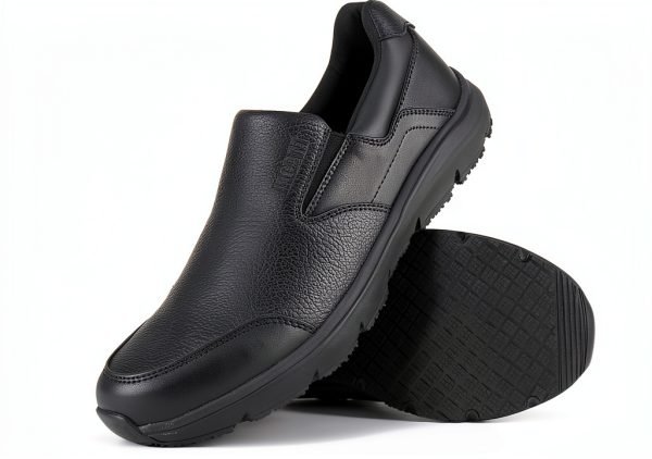 Jacata Slip Resistant Work Shoes Men Black Mesh Non Slip-0