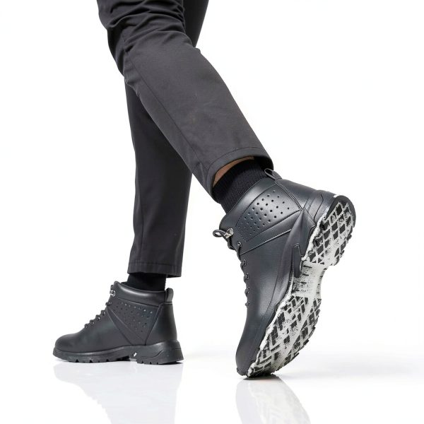 YINGCSM Mens Work Boots Non Slip Chef Shoes Black-5