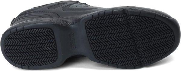 Skechers Work Sneaker Leather Slip Resistant Mens Black-7