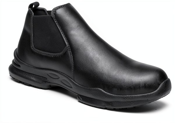 Pavo Non-Slip Work Shoes Men Black Slip-Resistant Comfort-4