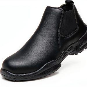 Pavo Non-Slip Work Shoes Men Black Slip-Resistant Comfort-0