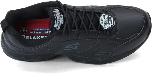 Skechers Work Sneaker Leather Slip Resistant Mens Black-6