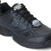 Skechers Work Sneaker Leather Slip Resistant Mens Black-1