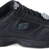 Skechers Work Sneaker Leather Slip Resistant Mens Black-2