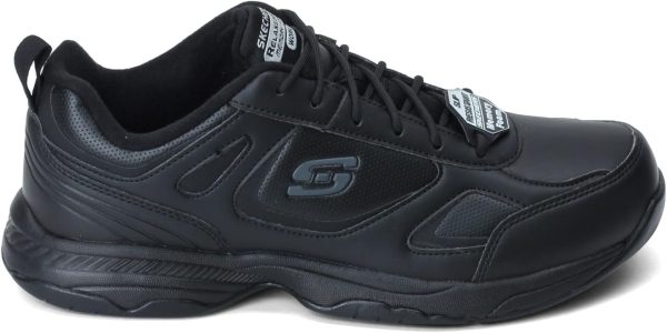 Skechers Work Sneaker Leather Slip Resistant Mens Black-2
