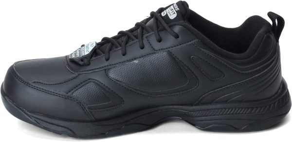 Skechers Work Sneaker Leather Slip Resistant Mens Black-4