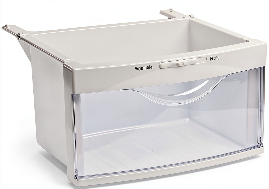 GE WR32X10524 refrigerator drawer installed in a modern kitchen