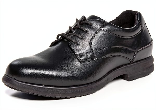 Nunn Bush Mens Slip Resistant Work Shoes Black Oxford-0