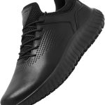 SHULOOK Non Slip Work Shoes Mens Black Slip On-0