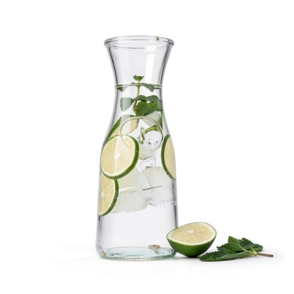 Glass Carafe Pitchers with Bamboo Lids by Facilfeliz 4‑Pack 1 Liter-1