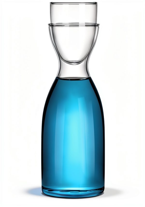 Bedside Water Carafe Set CHENGU 600ml Borosilicate Glass Tumbler-0