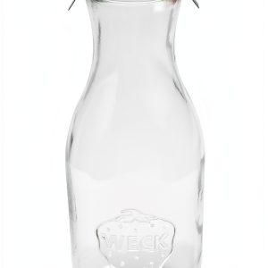 Weck Juice Jars 35.9 Ounce Set of 3 Vintage Rustic Glass Carafe-0