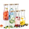 Glass Carafe Pitchers with Bamboo Lids by Facilfeliz 4‑Pack 1 Liter-5
